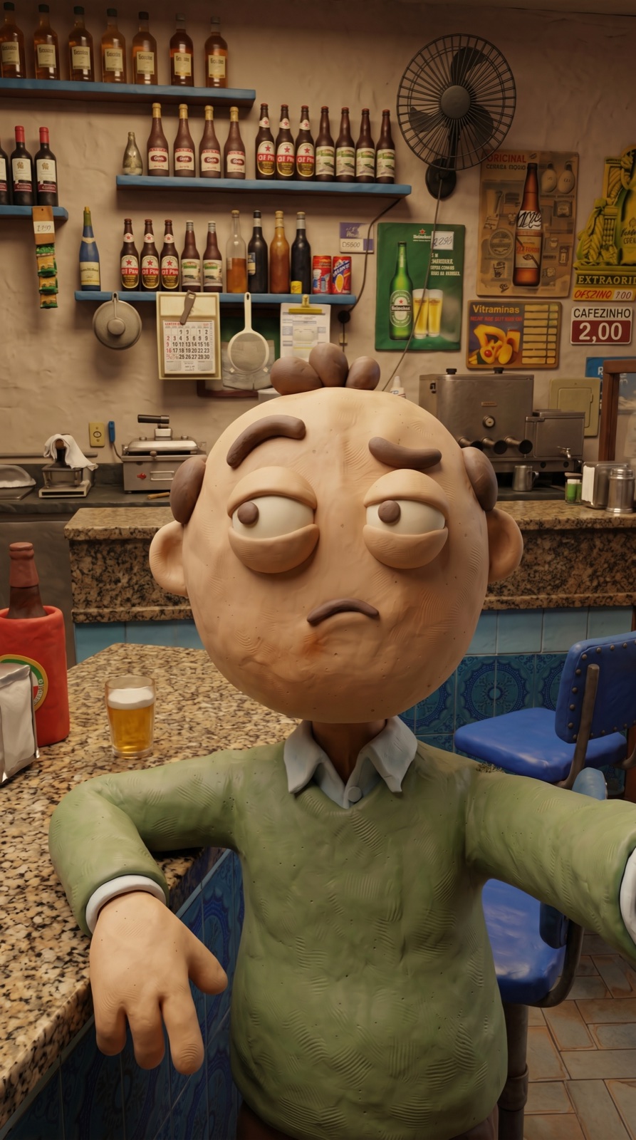Aristênio fazendo uma selfie em um bar de Minas Gerais